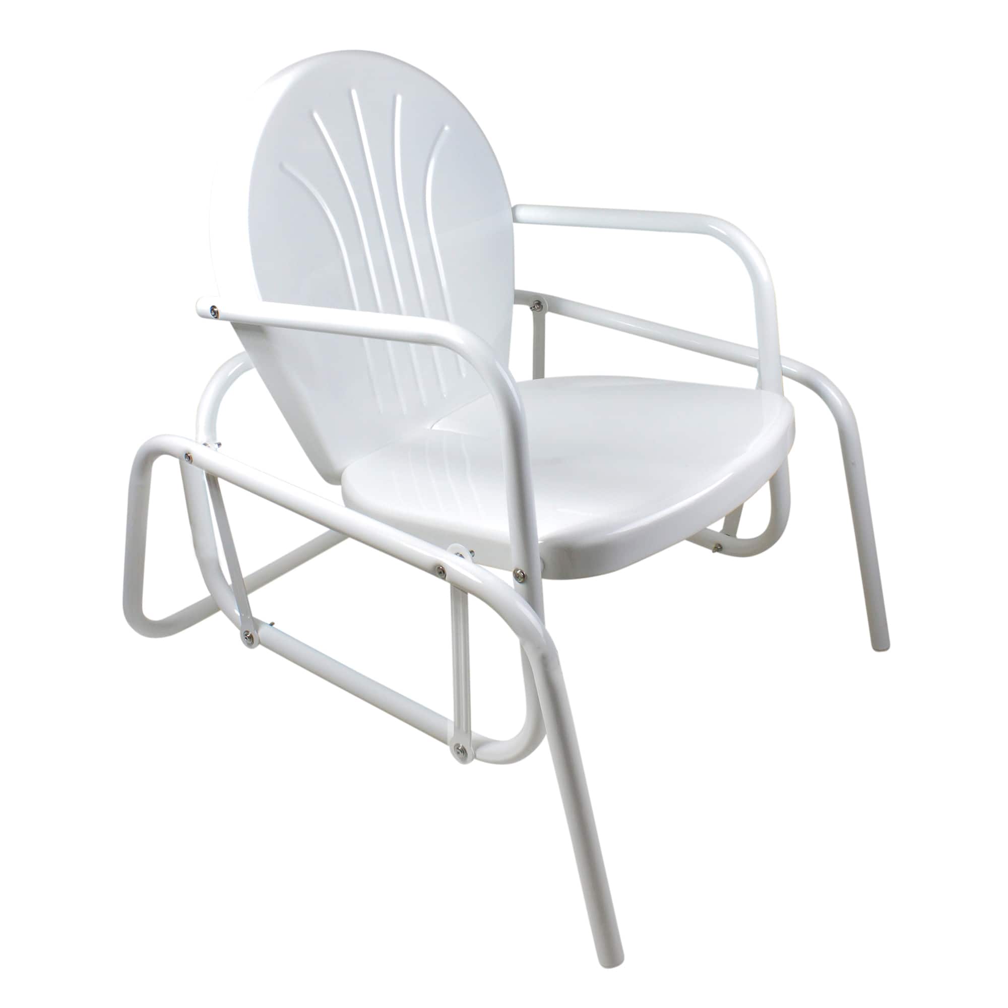 Outdoor Retro Metal Tulip Glider Patio Chair